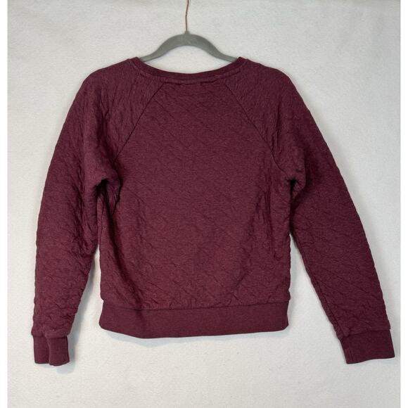 Patagonia Women’s Organic Cotton Quilted Crewneck Sweatshirt Burgundy Red Small - Picture 2 of 4